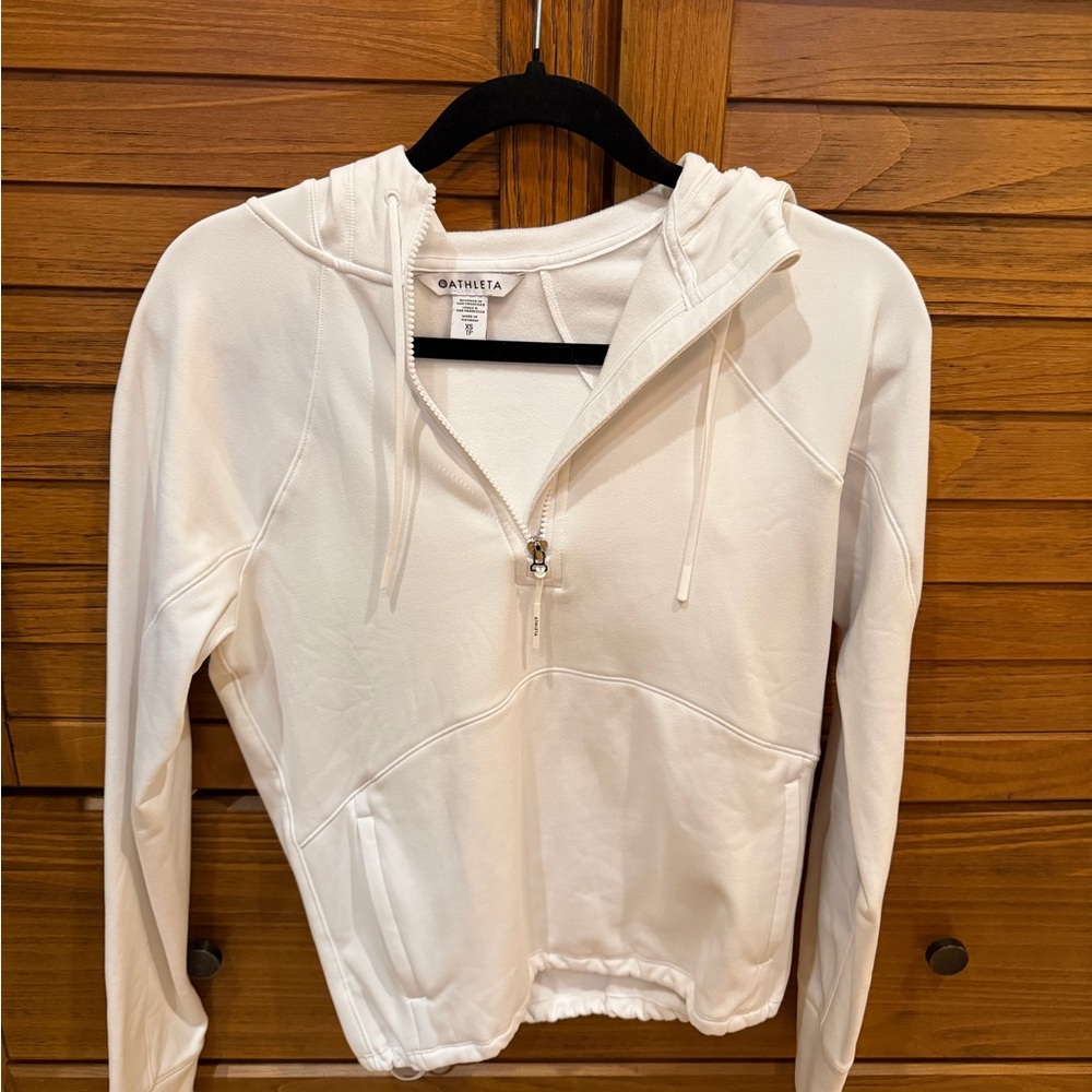 Athleta Women's Ivory half zip Hoodie